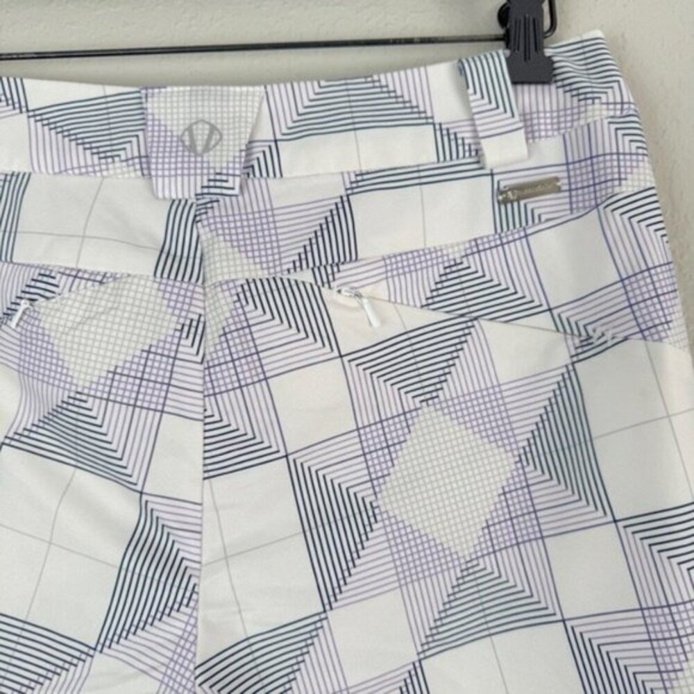 Sunice purple white golf bermuda athletic shorts 4 - Picture 6 of 9